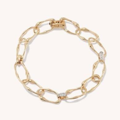 Dean Davidson Celeste gold link bracelet with CZ pavé accents