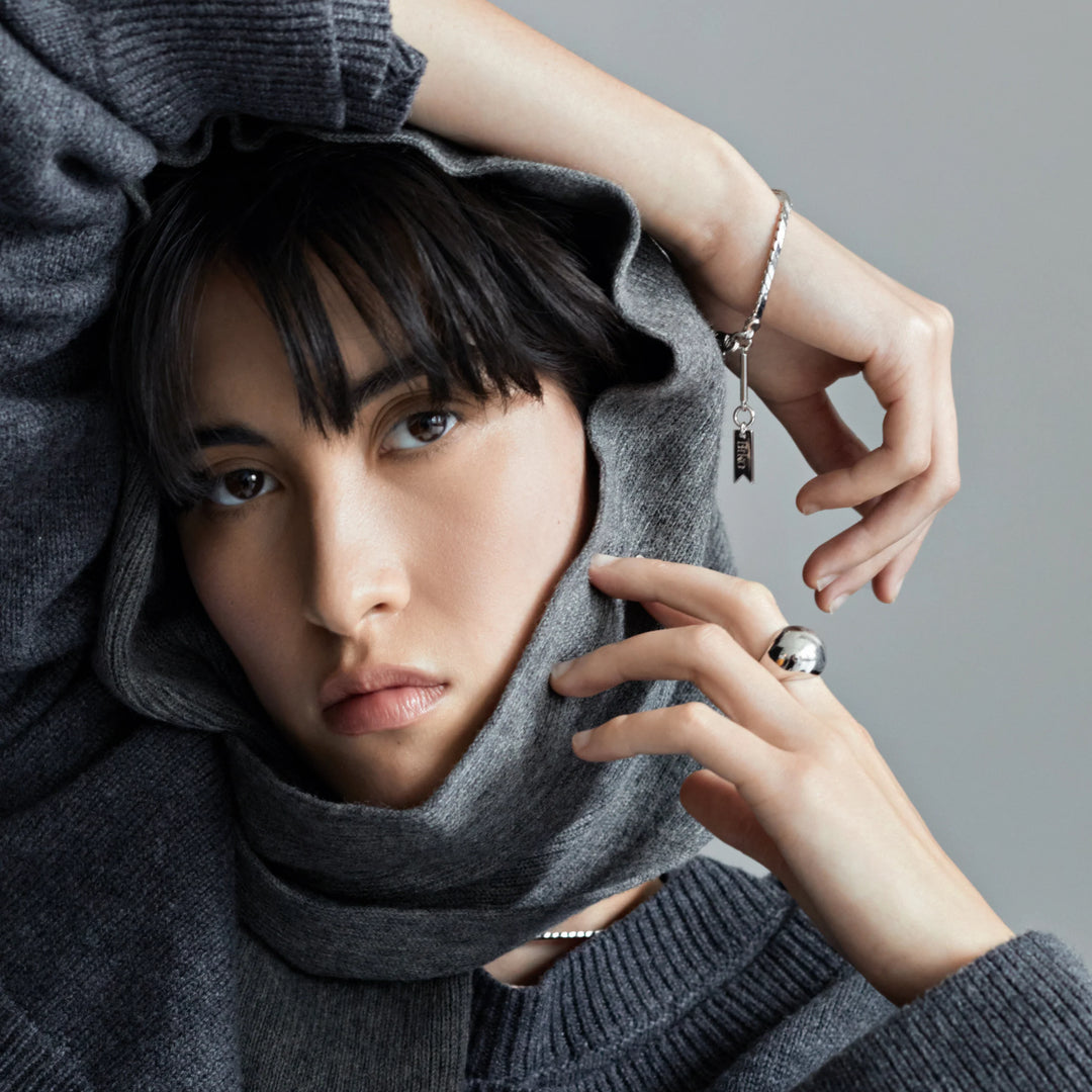 Biko Colette Large Ring in Rhodium