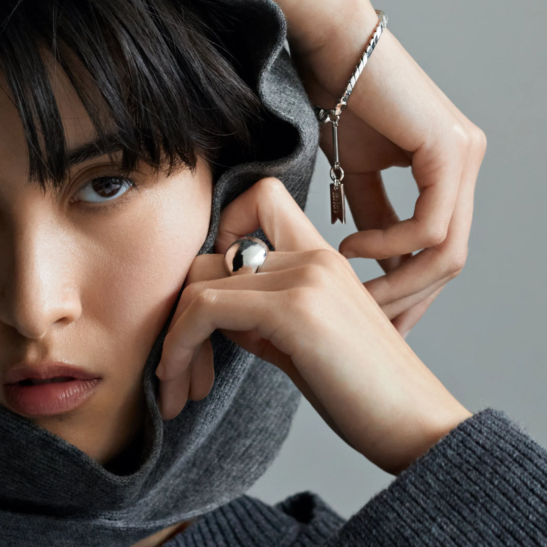 Biko Colette Large Ring in Rhodium