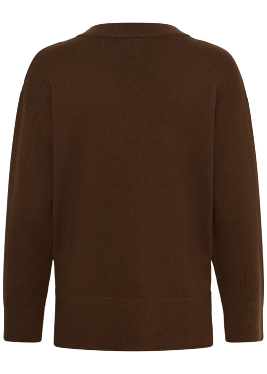 Part Two Charlin Cotton Cashmere V-Neck Sweater in Mole