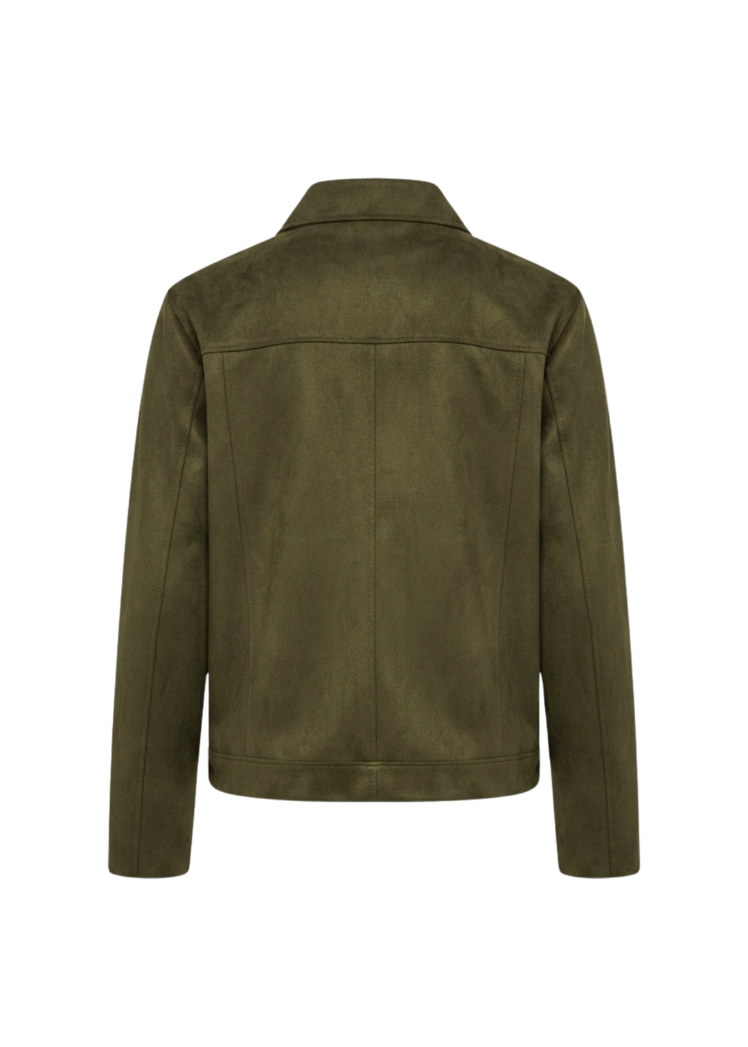 Sanctuary Avid Faux Suede Jacket with Button Front in Light Kalamata