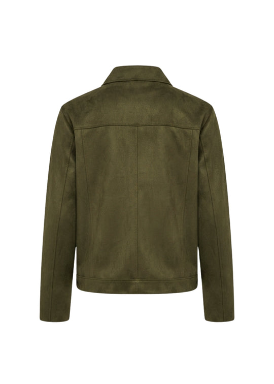 Sanctuary Avid Faux Suede Jacket with Button Front in Light Kalamata