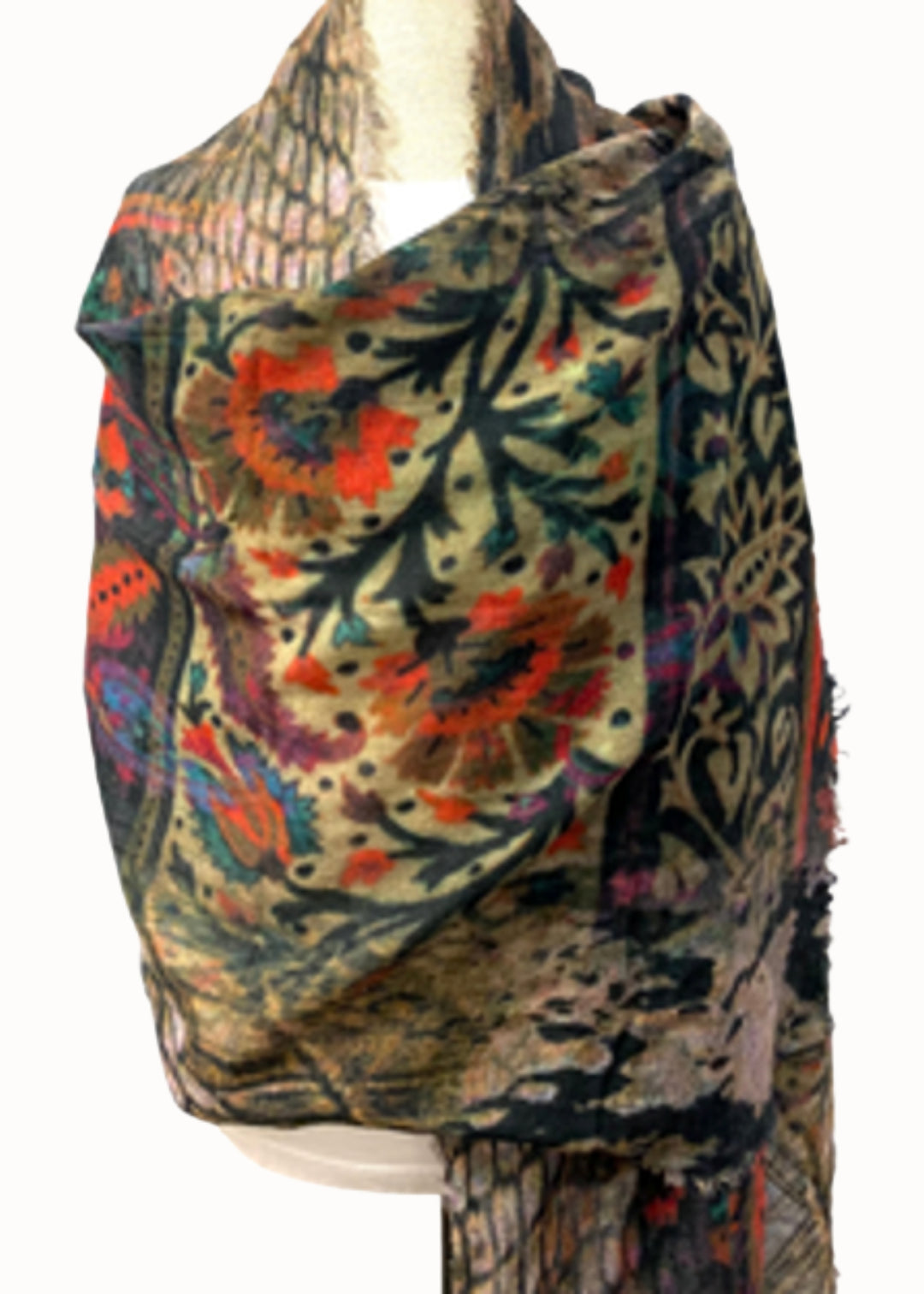 Luv & Co Green Flowers Scarf in Green