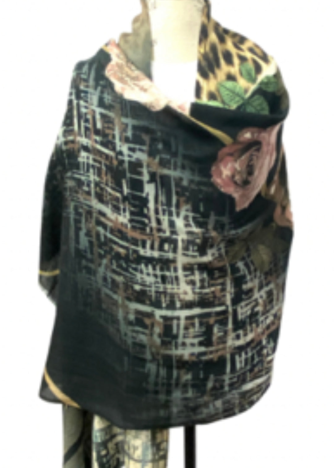 Luv & Co Leapard Love Scarf in Brown Multi