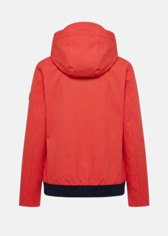 Junge Nikki Performance Jacket with Contrast Zipper and Trimmed Hood in Red
