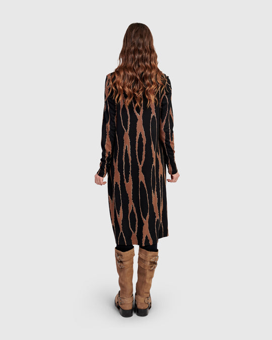 Alembika L/S Jersey Wood Print Dress in Wood