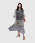 Alembika Celestial Tie Dye Tiered Long Dress with Slip