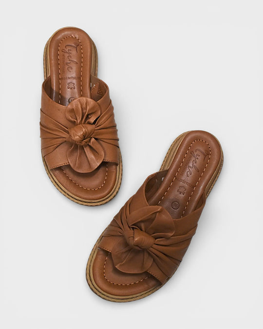 Tyche Slider with a Knot Tie Candy in Tan