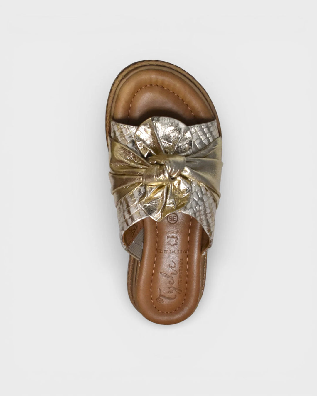 Tyche Slider with a Knot Tie Candy in Texas Gold