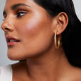 Dean Davidson Petite Pave Midi Hoops in Wht Topaz/Gold