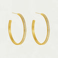 Dean Davidson Petite Pave Midi Hoops in Wht Topaz/Gold