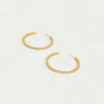 Dean Davidson Petite Pave Midi Hoops in Wht Topaz/Gold