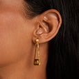Dean Davidson Nomad Statement Gemstone Drop Earrings in Tiger Eye/Gold