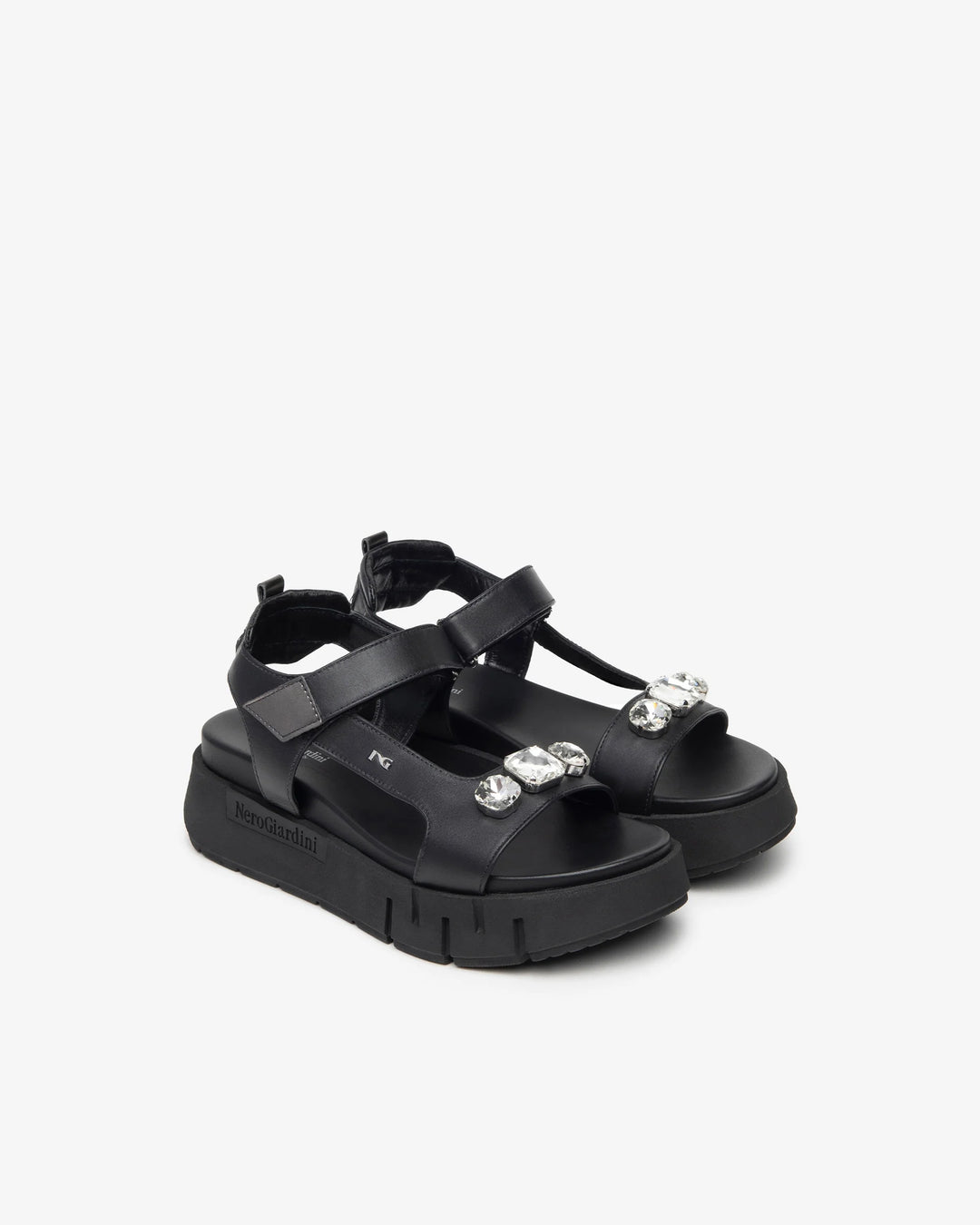 Nero Giardini Tamigi Nero T. Brill Sandal in Athracite/Black