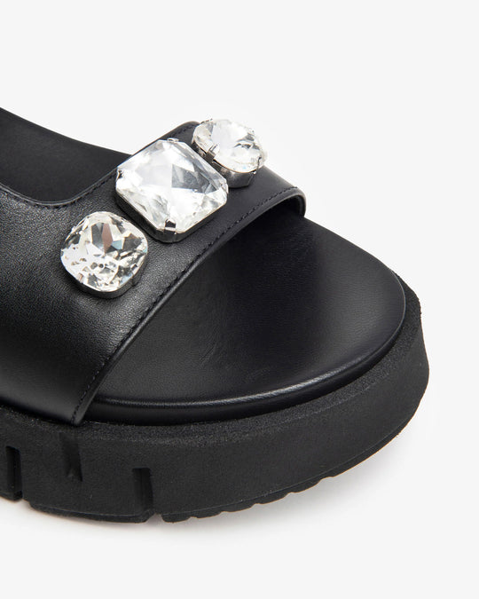 Nero Giardini Tamigi Nero T. Brill Sandal in Athracite/Black