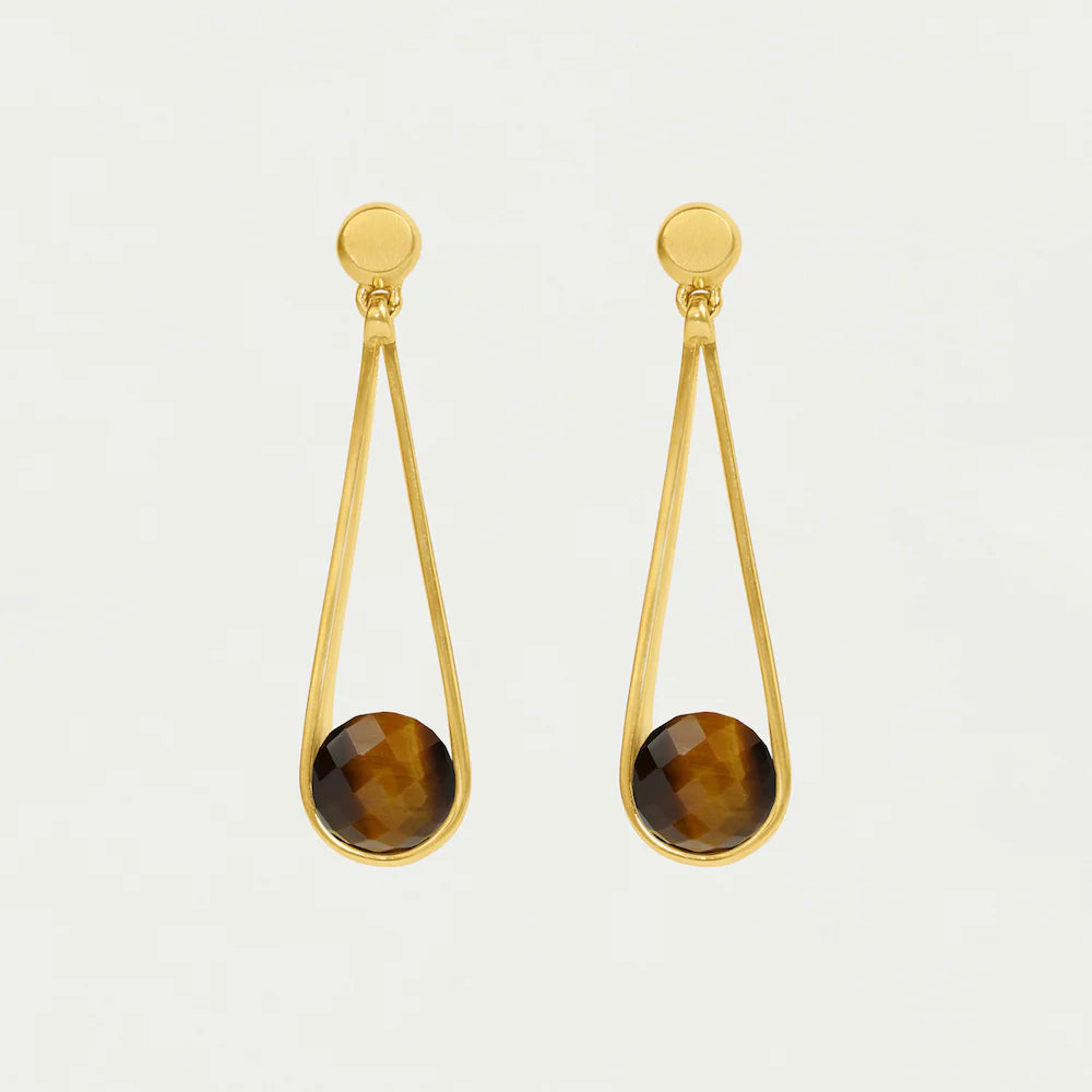Dean Davidson Mini Ipanema Earrings in Tiger Eye Faceted