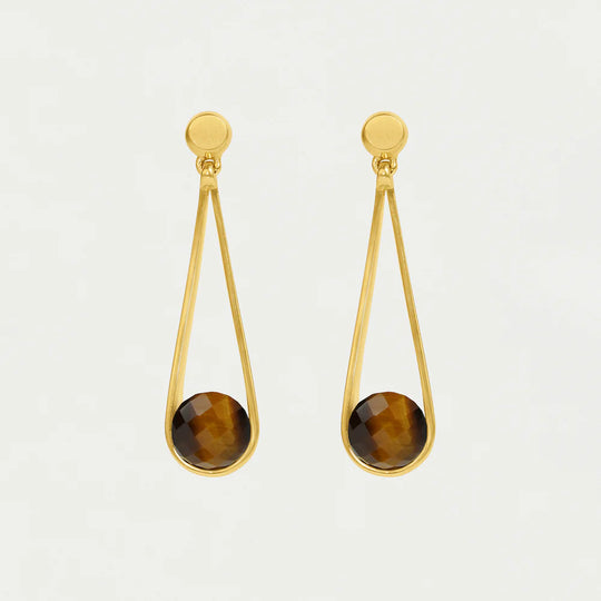 Dean Davidson Mini Ipanema Earrings in Tiger Eye Faceted