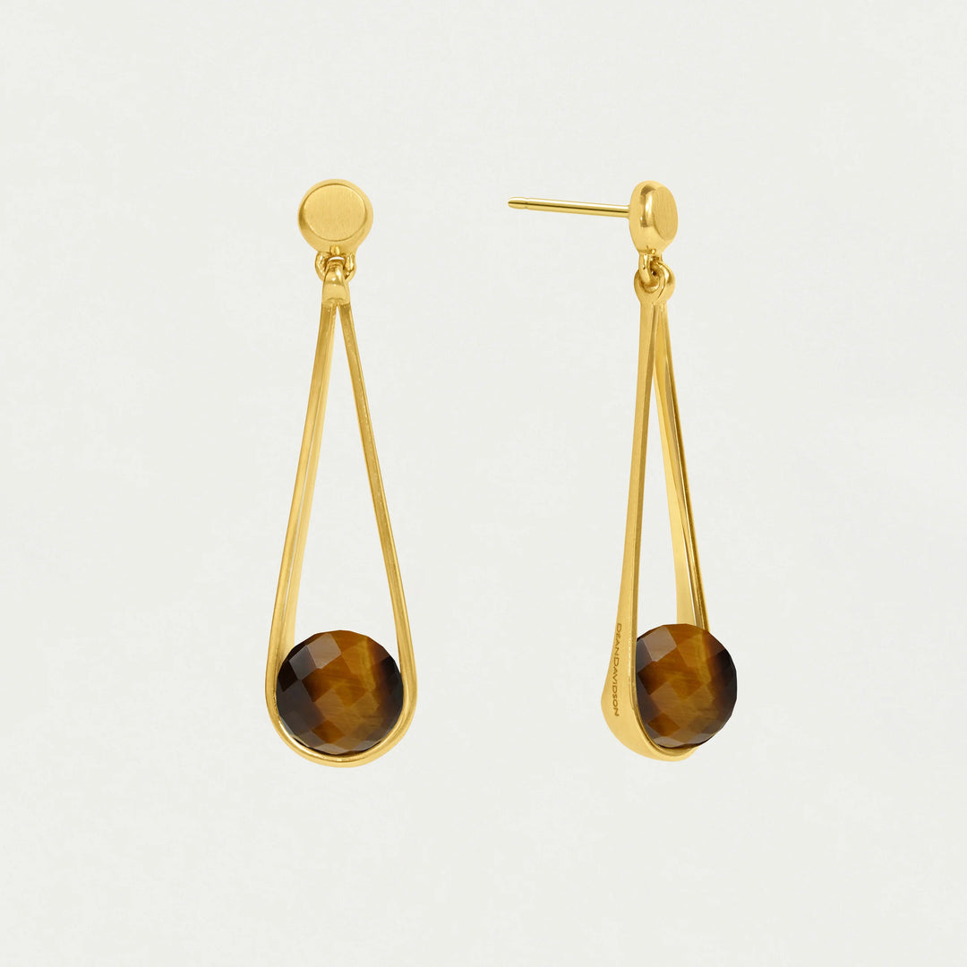 Dean Davidson Mini Ipanema Earrings in Tiger Eye Faceted