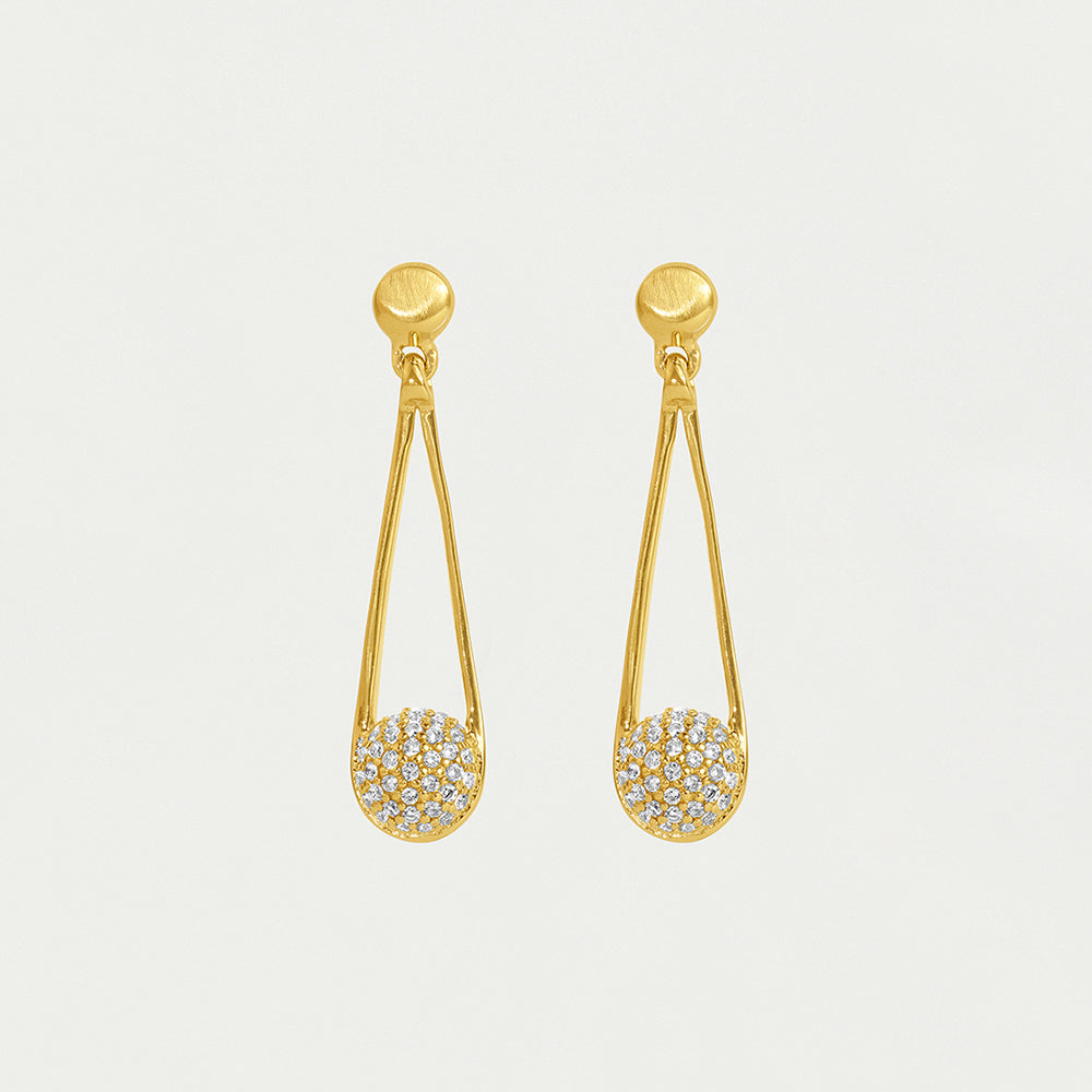 Dean Davidson gold drop earrings with pave topaz teardrop pendants