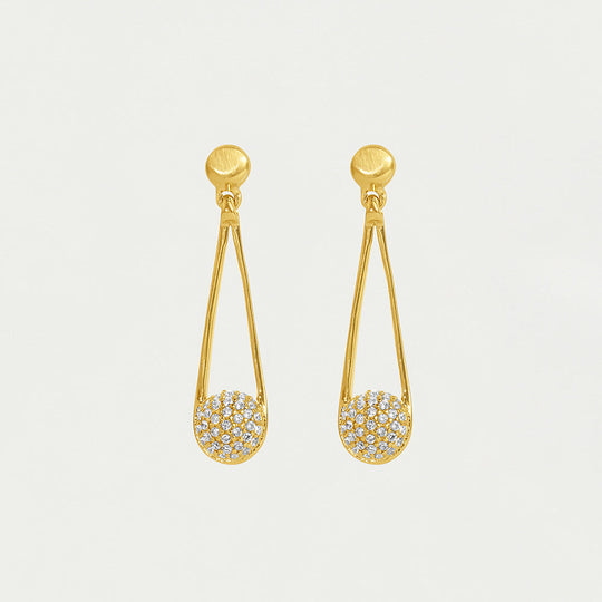 Dean Davidson gold drop earrings with pave topaz teardrop pendants