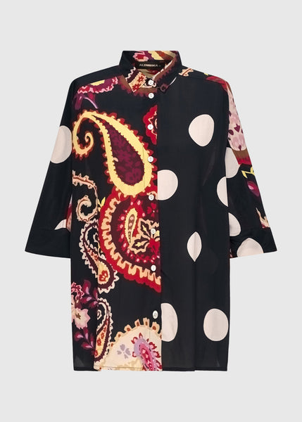Alembika Fiesta Paisley & Dot Georgette Bowling Blouse