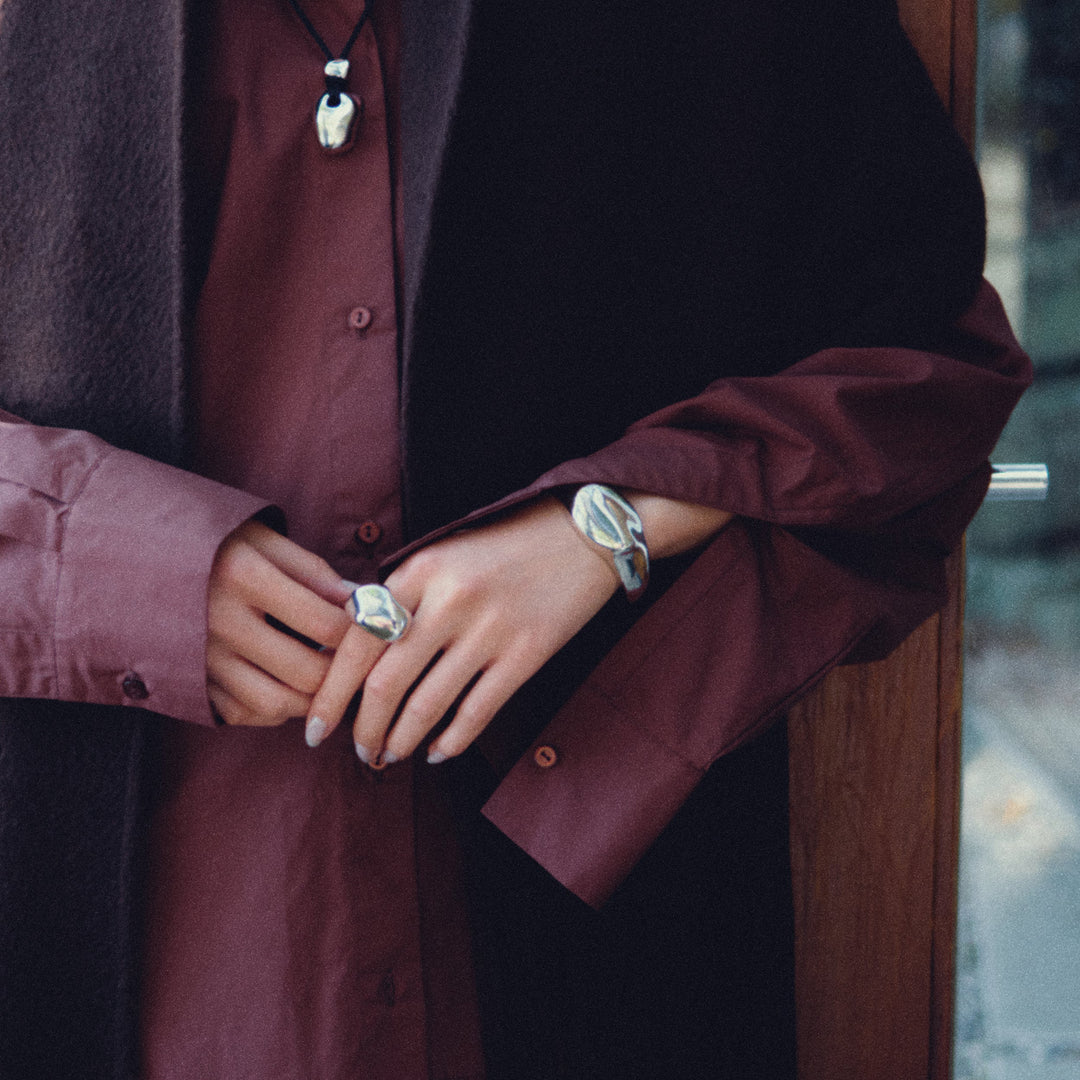 Biko Effie Ring in Rhodium