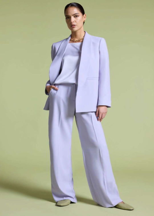 Elena Miro Light Weight Cady Menswear Pant in Lavender