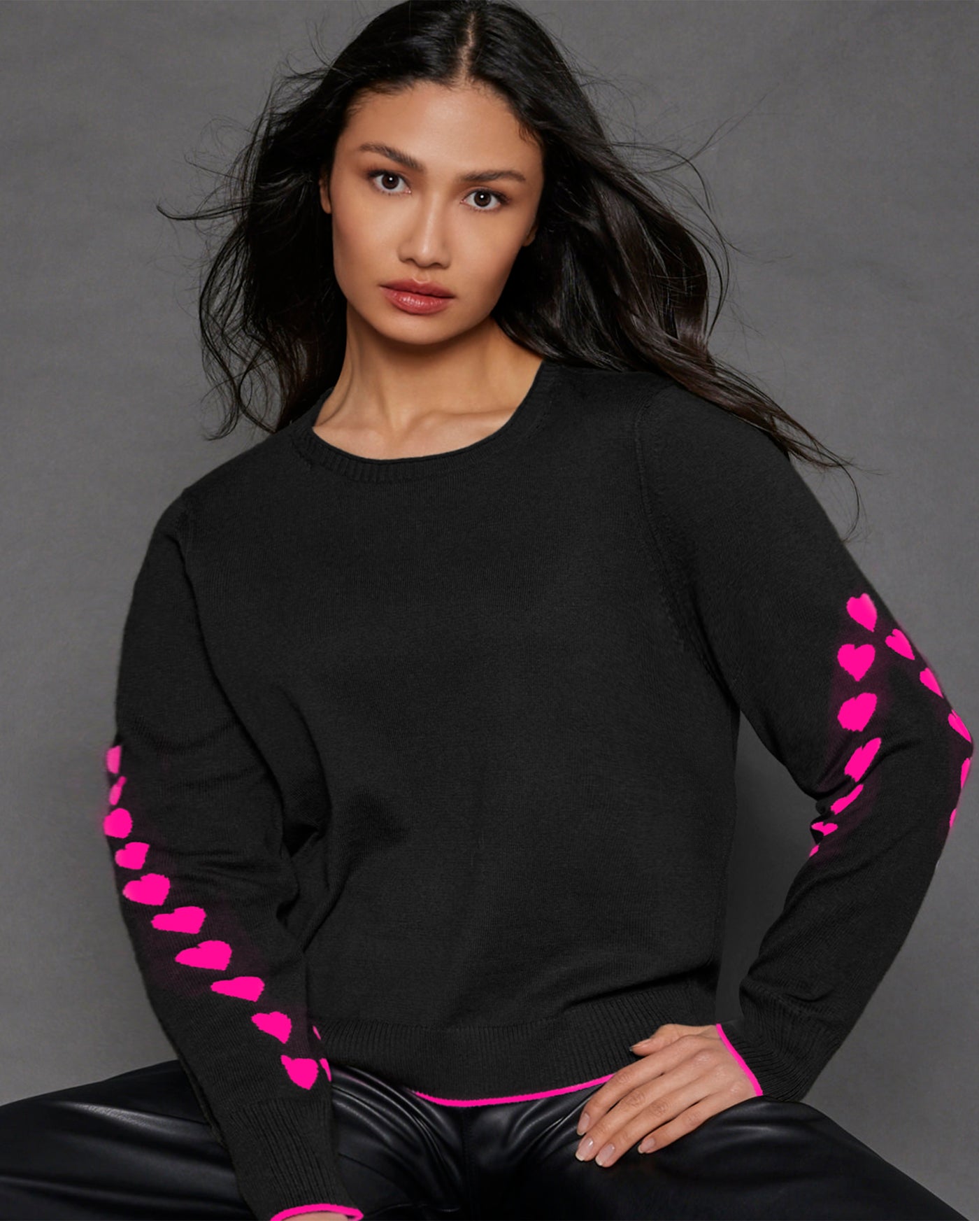 Lisa Todd Love Notes Luxury Cotton/Cashmere Sweater in Black