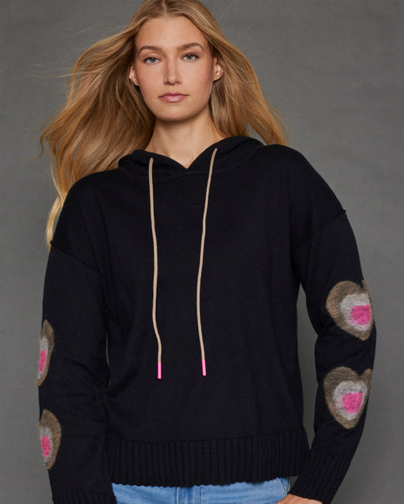 Lisa Todd Catch Me Luxury Cotton/Cashmere Hoodie in Black