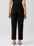 Eileen Fisher Stretch Crepe Straight Leg Ankle Pant in Black