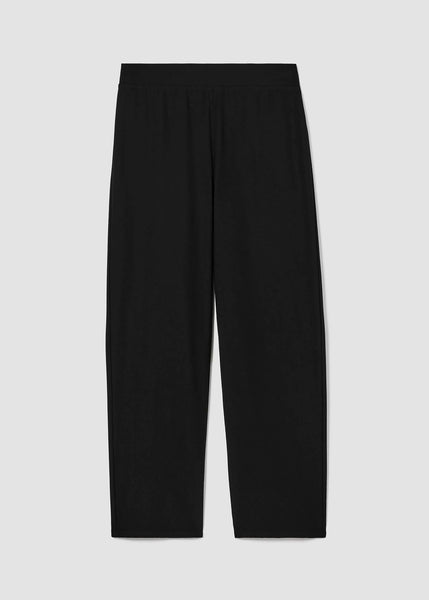 Eileen Fisher Stretch Crepe Straight Leg Ankle Pant in Black