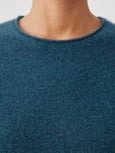 Eileen Fisher Cashmere Silk Boucle Bliss Crew Neck Box Top in Alpine
