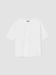Eileen Fisher Jersey Knit Crewneck Boxy Tee with Pleat back in White