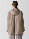 Eileen Fisher Stand Collar Coat with Hidden Hood in Reed