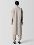 Eileen Fisher Light Weight Boiled Wool High Collar Coat in Dove