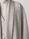 Eileen Fisher Light Weight Boiled Wool High Collar Coat in Dove