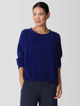 Eileen Fisher Cotton Chenille Jewel Neck Sweater in petal