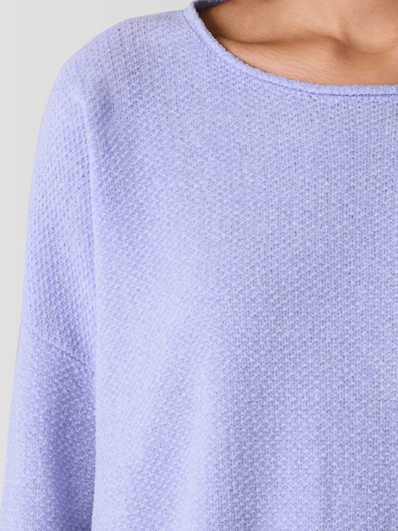 Eileen Fisher Cotton Chenille Jewel Neck Sweater in Petal