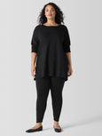 Eileen Fisher Cozy Brushed Terry Ankle Legging in Black