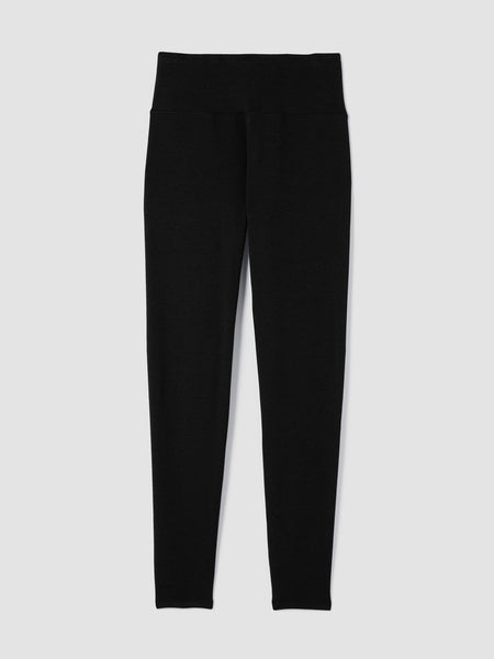 Eileen Fisher Cozy Brushed Terry Ankle Legging in Black