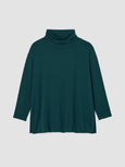 Eileen Fisher Cozy Brushed Terry Long Tunic with Side Slits in Pine