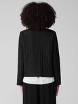 Eileen Fisher Silk Habutai Round Neck Jacket in Black