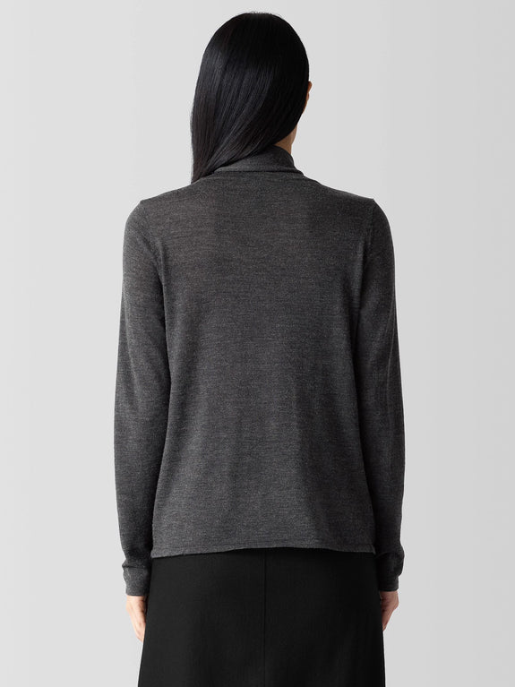 Eileen Fisher Fine Merino Long Sleeve Turtleneck in Charcoal