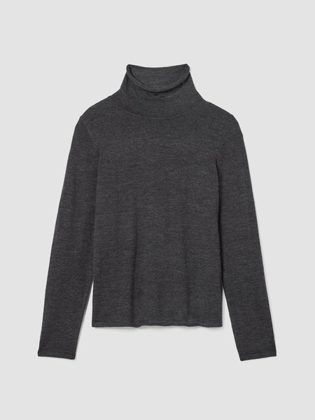 Eileen Fisher Fine Merino Long Sleeve Turtleneck in Charcoal