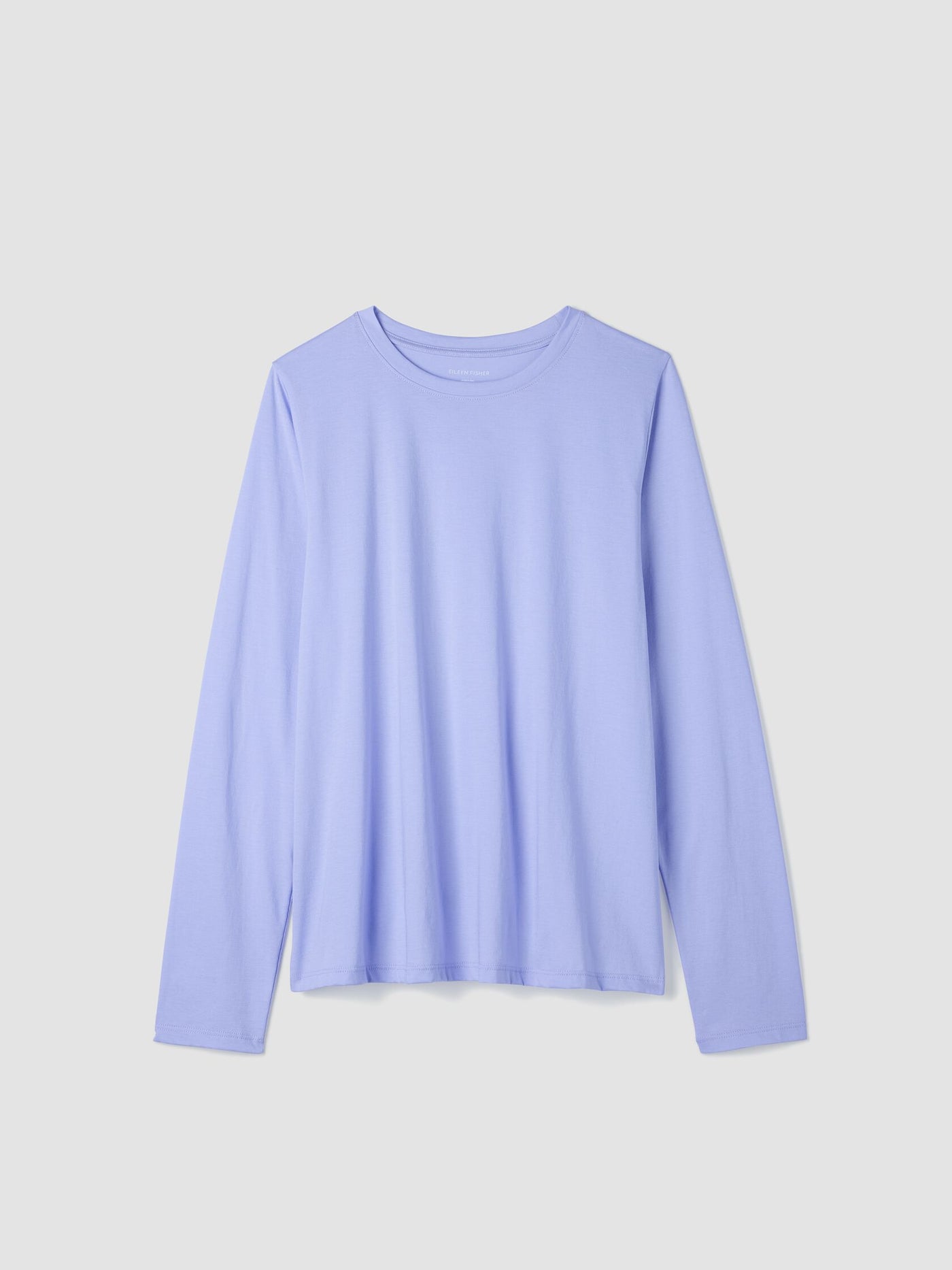 Eileen Fisher Pima Cotton Round Neck Long Sleeve Tee in Petal