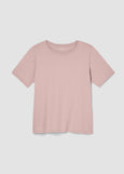 Eileen Fisher Pima Cotton Round Neck Short Sleeve Tee in Powder