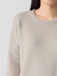 Eileen Fisher Long Sleeve Bliss Cashmere Tunic Sweater in Dove