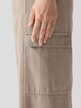 Eileen Fisher Garment Dyed Utility Wide Leg Cargo Pant in Reed