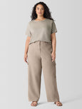 Eileen Fisher Garment Dyed Utility Wide Leg Cargo Pant in Reed