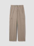 Eileen Fisher Garment Dyed Utility Wide Leg Cargo Pant in Reed